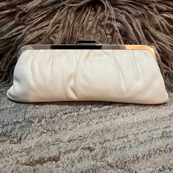 EXPRESS white leather clutch - NWT - Picture 2 of 8